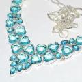 000 collier sautoir parure aigue marine coeur 84gr 15x15mm bijou achat vente argent 925