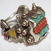 Af 0019 bague afghane ethnique medievale corail turquoise 3