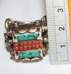 Af 0019 bague afghane ethnique medievale corail turquoise 5