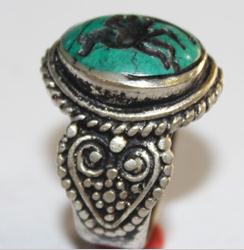 Af 0046 bague sceau intaille turquoise pegase afghane 2