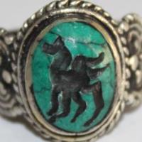 Af 0046 bague sceau intaille turquoise pegase afghane 3