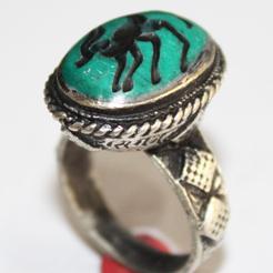 Af 0047 bague sceau intaille antilope afghane medievale 1