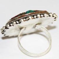 Af 0055 bague afghane medievale corail turquoise 4