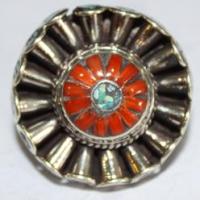 Af 0067 bague afghane medievale corail turquoise athnique 2