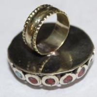 Af 0067 bague afghane medievale corail turquoise athnique 3