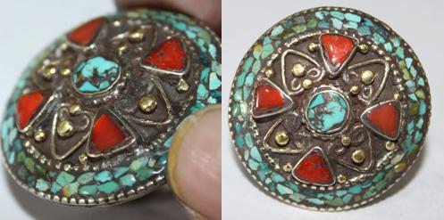 Af 0068 bague afghane medievale corail turquoise ethnique 2