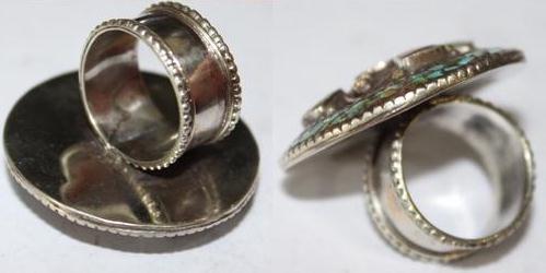 Af 0068 bague afghane medievale corail turquoise ethnique 3