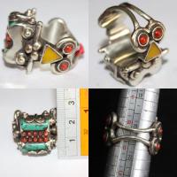 Af 0071 bague afghane ethnique medievale corail turquoise 4