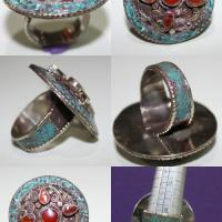 Af 0088 bague afghane medievale turquoise cornaline 4 1