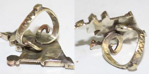 Af 0099 bague afghane turquoise cocrail ambre ethnique 3