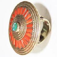 Af 0130 bague afghane ethnique medievale corail turquoise 4