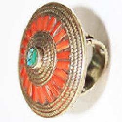 Af 0130 bague afghane ethnique medievale corail turquoise 4
