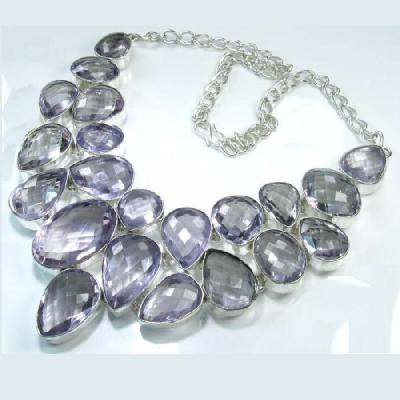 Am 0005b collier parure amethyste 20x28m argent 925