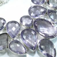 Am 0005e collier parure amethyste 20x28m argent 925