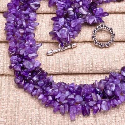 Am 0013d collier amethyste 145gr lithotherapie perles 6 10mm 48cm bijoux 1900