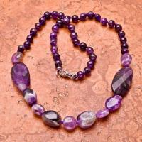 Am 0037b collier amethyste 42gr perles 50mm bijoux 1900