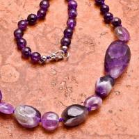 Am 0037c collier amethyste 42gr perles 50mm bijoux 1900