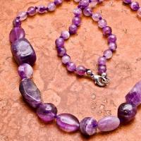 Am 0038b collier amethyste 40gr perles 50mm bijoux 1900