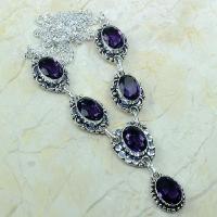 Am 1006a collier parure sautoir amethyste verte bijou achat vente argent 925