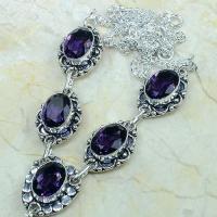 Am 1006b collier parure sautoir amethyste verte bijou achat vente argent 925