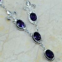 Am 1008c collier parure sautoir amethyste medieval verte bijou achat vente argent 925