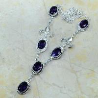 Am 1008d collier parure sautoir amethyste medieval verte bijou achat vente argent 925