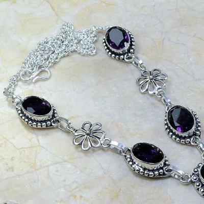 Am 1050a collier parure sautoir 1900 amethyste pourpre bijou achat vente argent 925