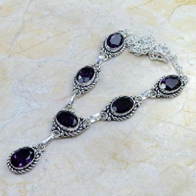 Am 1051a collier parure sautoir 1900 amethyste pourpre bijou achat vente argent 925