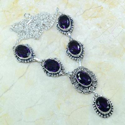 Am 1053a collier parure sautoir 1900 amethyste pourpre bijou achat vente argent 925