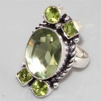 Am 1060b bague t62 amethyste verte peridot bijou achat vente argent 925