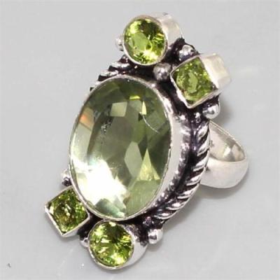 Am 1060b bague t62 amethyste verte peridot bijou achat vente argent 925
