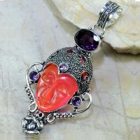 Am 1065a pendant pendentif bouddha amethyste agate achat vente argent 925