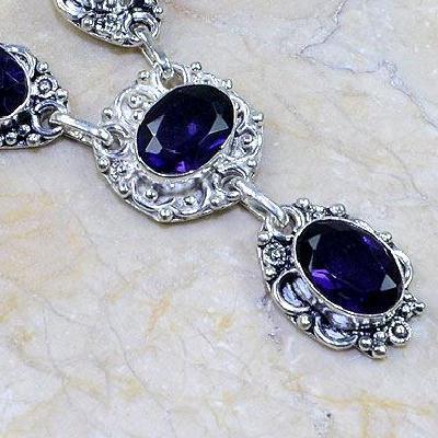 Am 1070a collier parure sautoir 1900 amethyste pourpre bijou achat vente argent 926