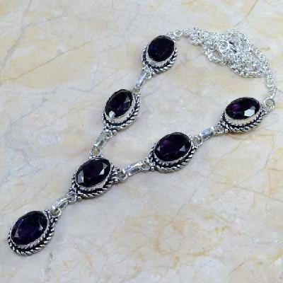 Am 1071d collier parure sautoir 1900 amethyste pourpre bijou achat vente argent 925