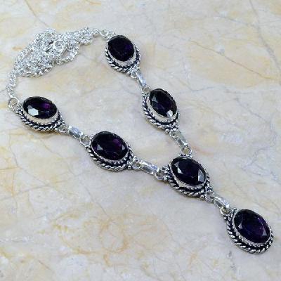 Am 1072a collier parure sautoir 1900 amethyste pourpre bijou achat vente argent 925