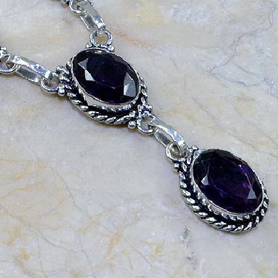 Am 1072a collier parure sautoir 1900 amethyste pourpre bijou achat vente argent 925