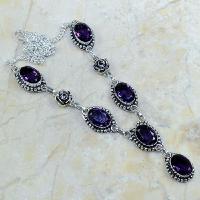 Am 1075a collier parure sautoir 1900 amethyste pourpre bijou achat vente argent 925