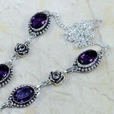 Am 1075a collier parure sautoir 1900 amethyste pourpre bijou achat vente argent 925