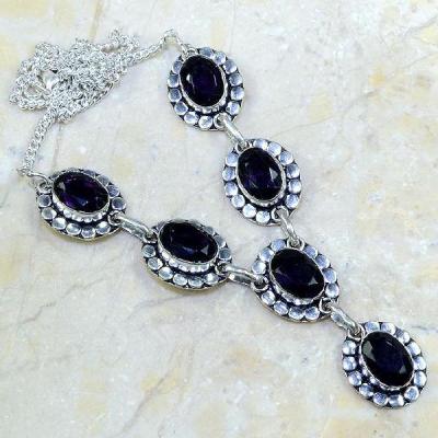 Am 1079a collier parure sautoir 1900 amethyste pourpre bijou achat vente argent 925