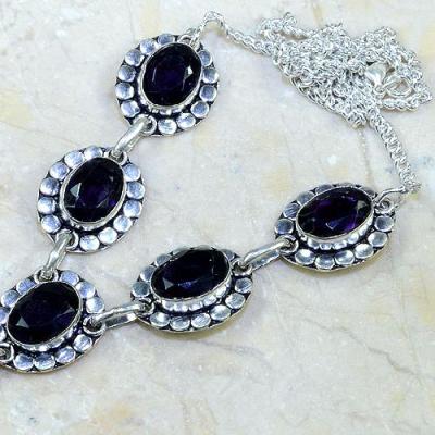 Am 1079a collier parure sautoir 1900 amethyste pourpre bijou achat vente argent 925