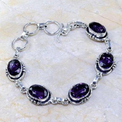Am 1081a bracelet amethyste violette pourpre bijou achat vente argent 925