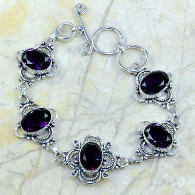 Am 1092b bracelet 1900 belle epoque amethyste violette pourpre bijou achat vente argent 925