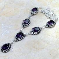 Am 1107d collier parure sautoir 1900 amethyste pourpre bijou achat vente argent 925