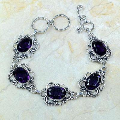Am 1108b bracelet 1900 belle epoque amethyste violette pourpre bijou achat vente argent 926