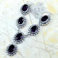 Am 1109d collier parure sautoir 1900 amethyste pourpre bijou achat vente argent 925