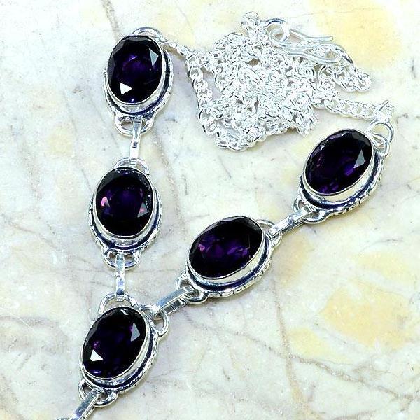 Am 1118b collier parure sautoir 1900 amethyste pourpre bijou achat vente argent 925