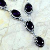 Am 1118c collier parure sautoir 1900 amethyste pourpre bijou achat vente argent 925