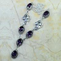 Am 1127a collier parure sautoir 1900 art deco amethyste pourpre bijou achat vente argent 925