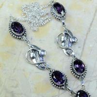 Am 1127b collier parure sautoir 1900 art deco amethyste pourpre bijou achat vente argent 925