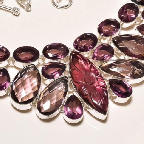 Am 1131b collier parure sautoir 1900 amethyste pourpre bijou achat vente argent 925